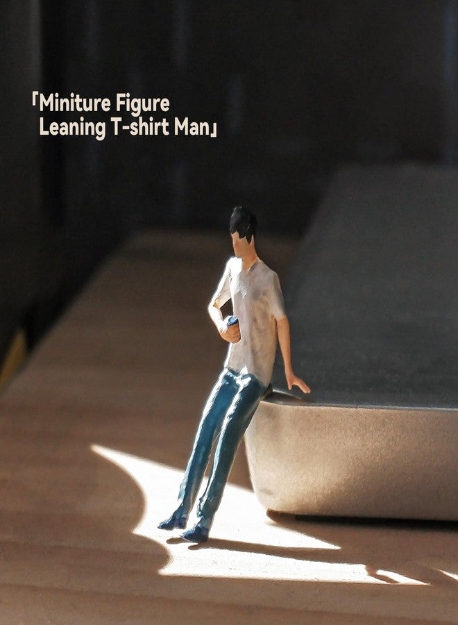 kivcmds Painted Figure 1:64 Scale Mini Model Trains Architectural Plastic People Figures Leaning Man Figure Model,Suitable for Miniature Scenes(64114B) - Image 4